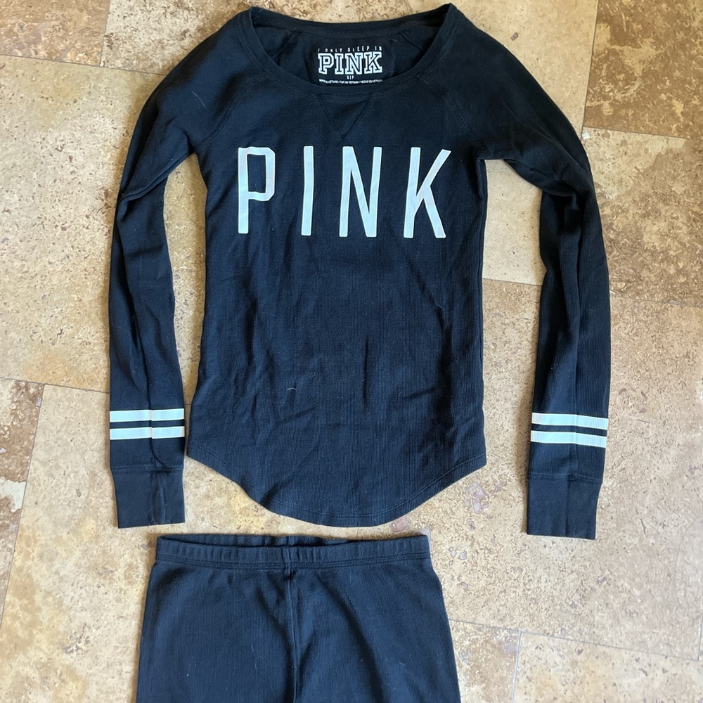 PINK Victoria's Secret Black Pajama Set
